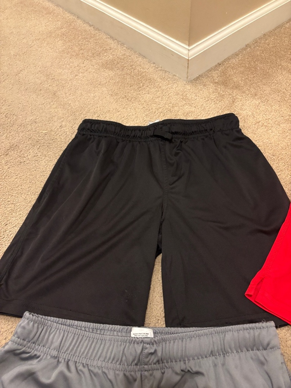 Boys husky Athletic Shorts - Black, Red, Gray, Navy - Picture 5 of 9
